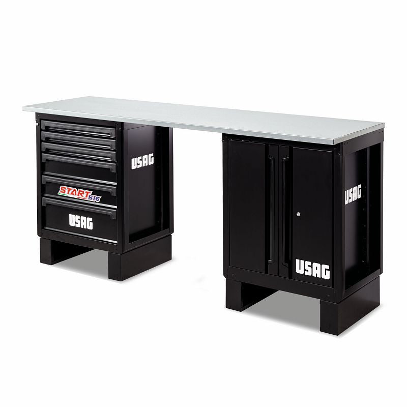 USAG 516 SA/BA - Banco da lavoro con piano in acciaio