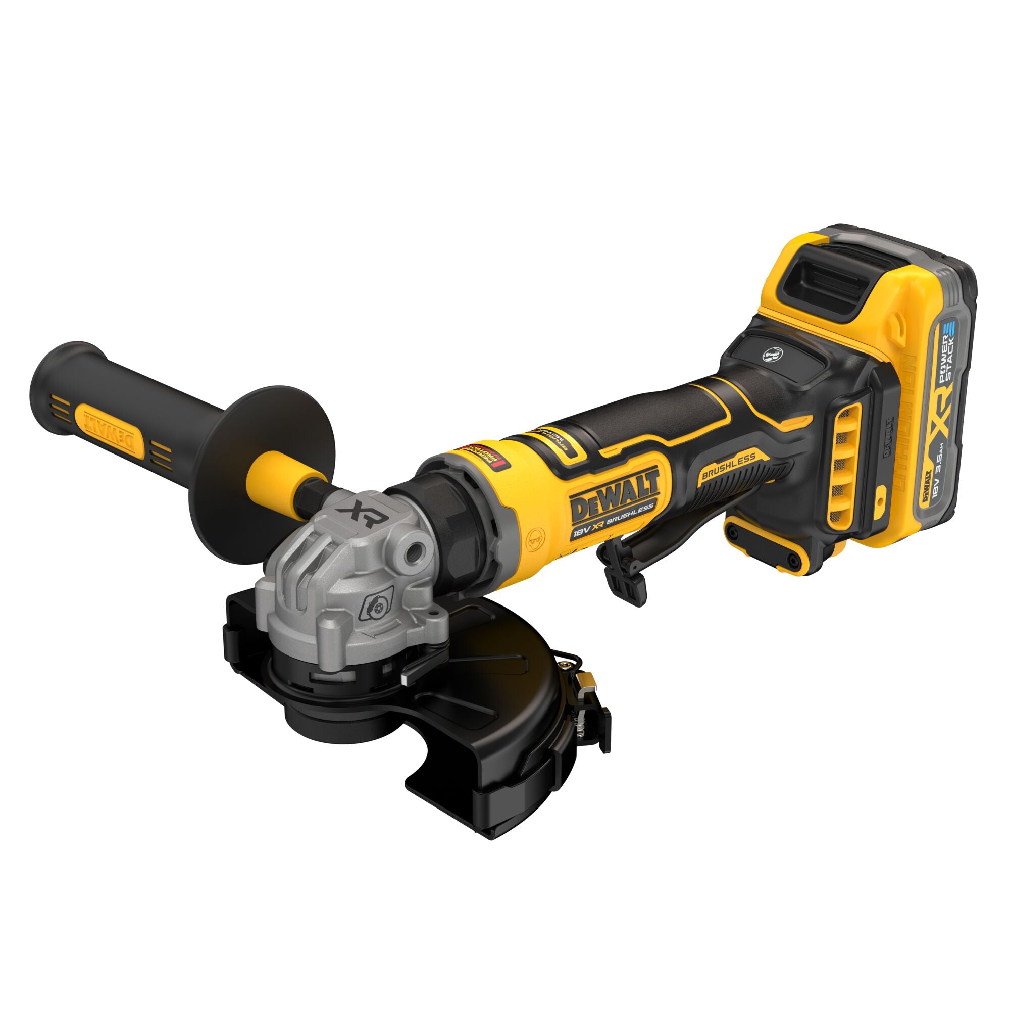 DEWALT DCG404S2T-QW | Smerigliatrice angolare 125mm COMPACT GRIP 18V XR Brushless con 2 batterie Powerstack 3.5Ah