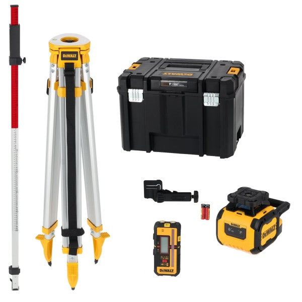 DEWALT DCLE05211RL-XJ | Laser rotante autolivellante raggio rosso 600m con ricevitore e treppiede