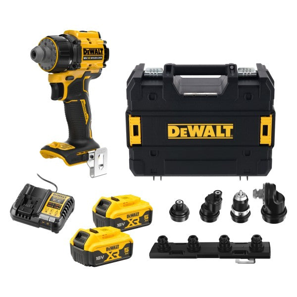 DEWALT DCD803P2T-QW | Trapano avvitatore multitesta 18V XR Brushless 4 testine con 2 batterie 5Ah