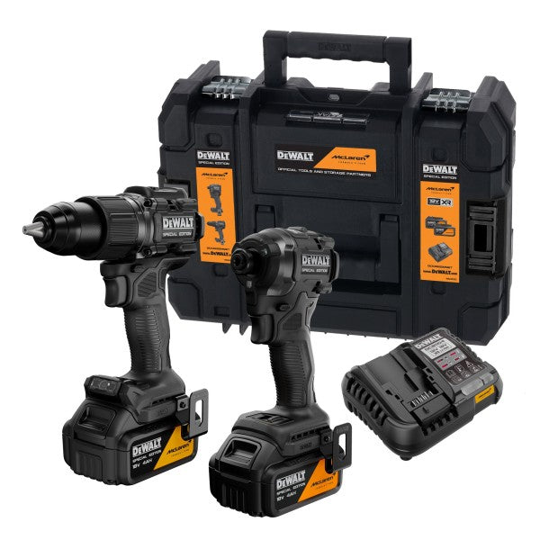 DEWALT DCK2222MP2T-QW | Kit MCLAREN 18V XR trapano percussione e avvitatore impulsi + 2 batterie 5Ah