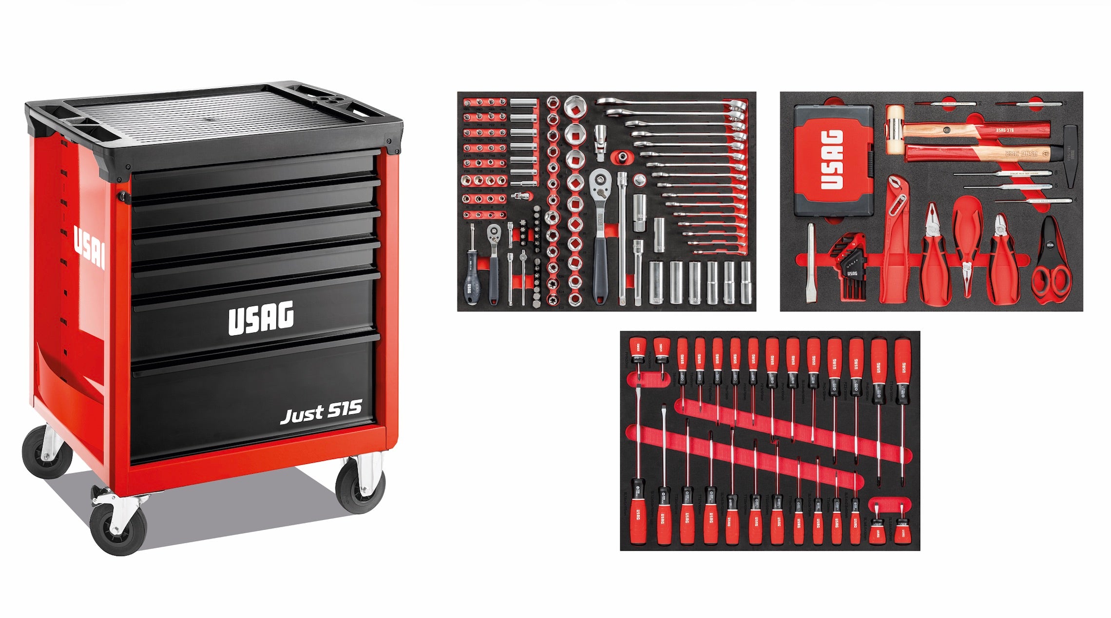USAG 515 J6SM - Carrello JUST con utensili 265 pezzi