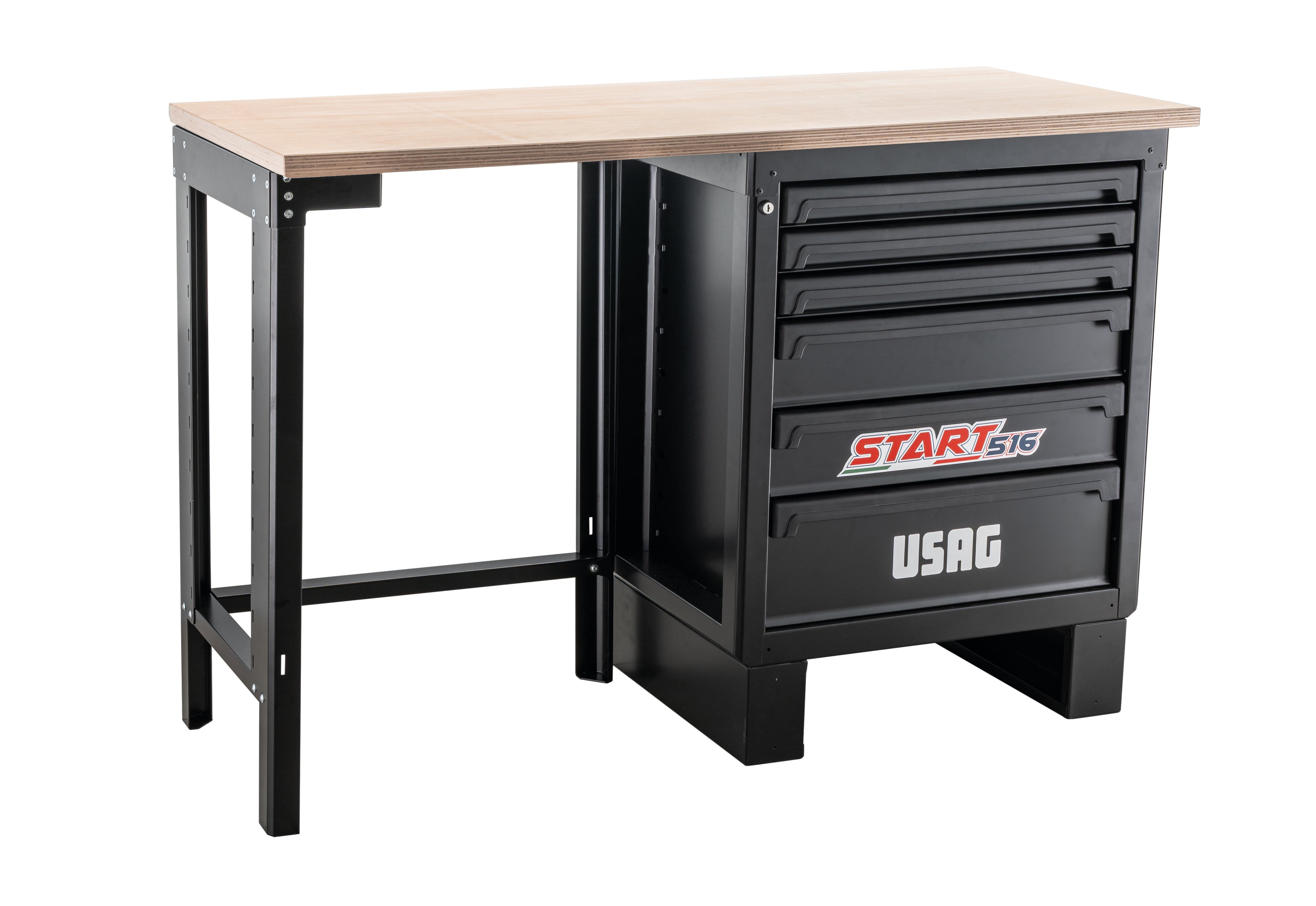 USAG 516 SA/BC1L - Banco lavoro con cassettiera e montante legno