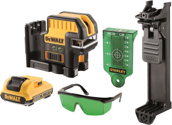 DEWALT DCE0825D1G-QW | Laser 2 linee + 5 punti 12V raggio verde