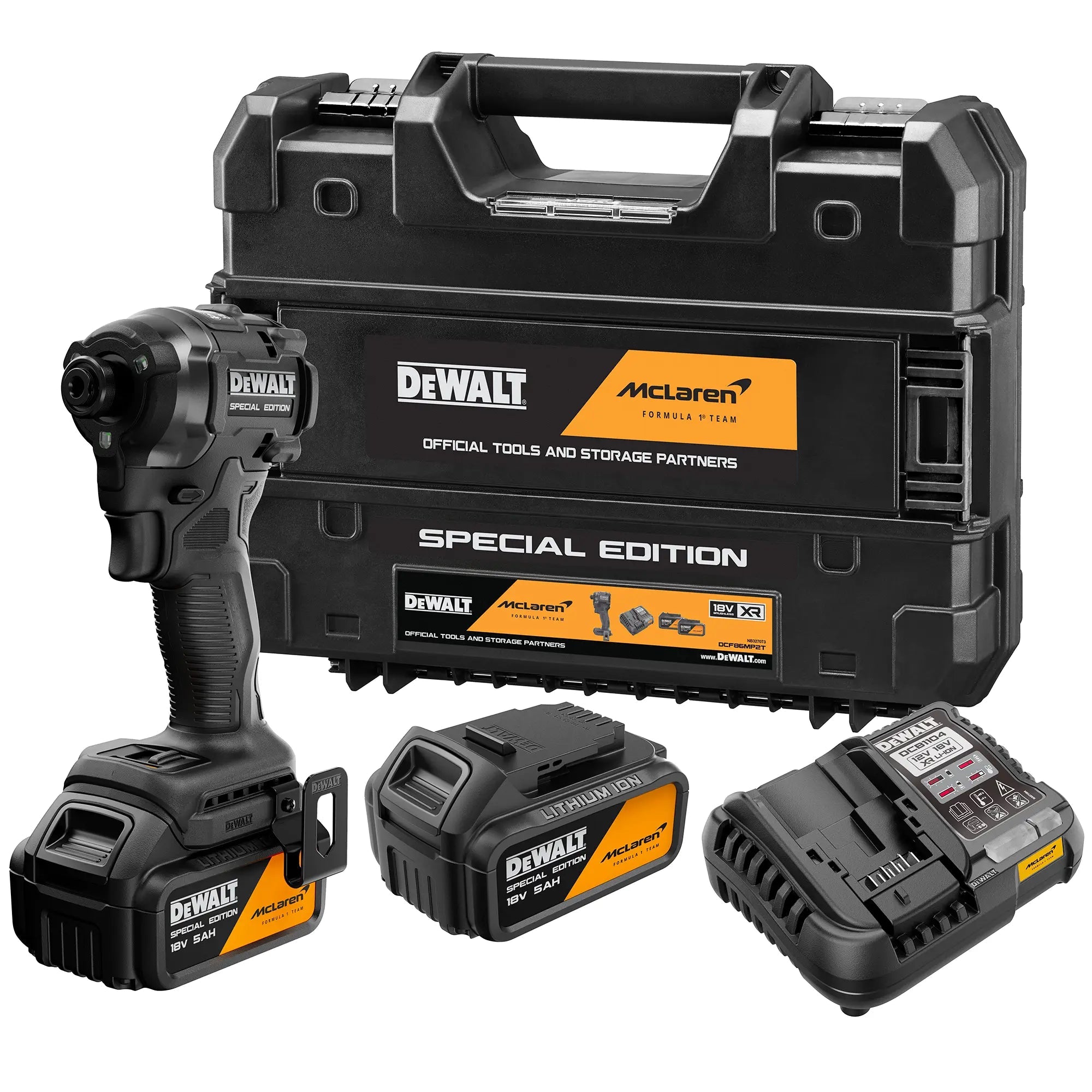 DEWALT DCF86MP2T-QW | Avvitatore impulsi 1/4" 18V XR MCLAREN + 2 batterie 5Ah Edizione esclusiva