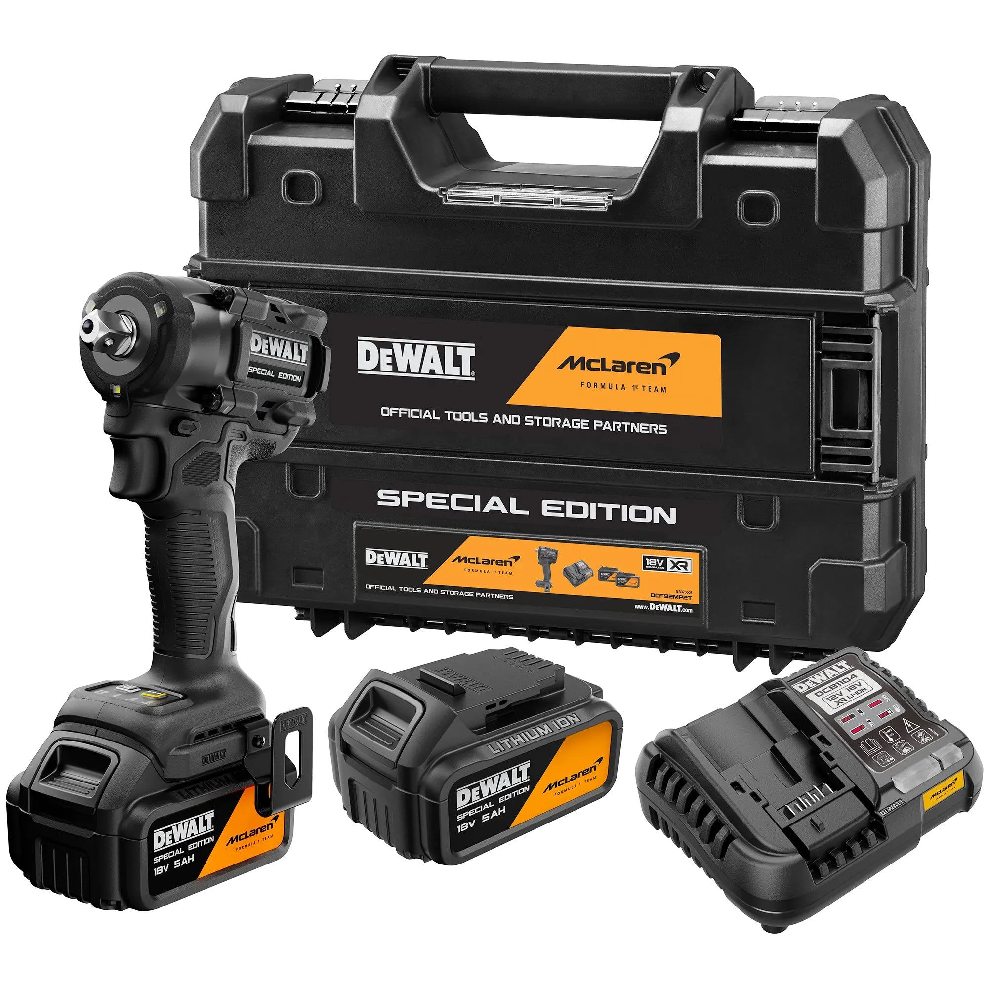 DEWALT DCF92MP2T-QW | Avvitatore impulsi 1/2" compatto 18V XR MCLAREN + 2 batterie 5Ah Edizione esclusiva