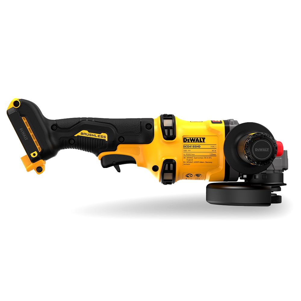 DEWALT DCG418SHDN-XJ | Smerigliatrice 125mm 54V XR FLEXVOLT BRUSHLESS con Interruttore Uomo Morto