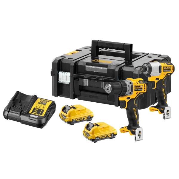 DEWALT DCK2110L2T-QW | Kit XR 12V BRUSHLESS con Trapano DCD701 e Avvitatore a impulsi DCF801