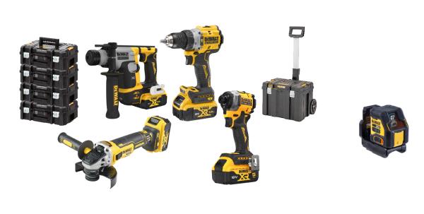 DEWALT DCK5007P4T-IT | Kit 5 elettroutensili XR 18V BRUSHLESS con 4 batterie 5Ah e sistema TSTAK