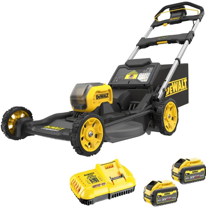 DEWALT DCK500PX2K-IT | Rasaerba 54V XR FLEXVOLT 53cm con 2 batterie 9Ah
