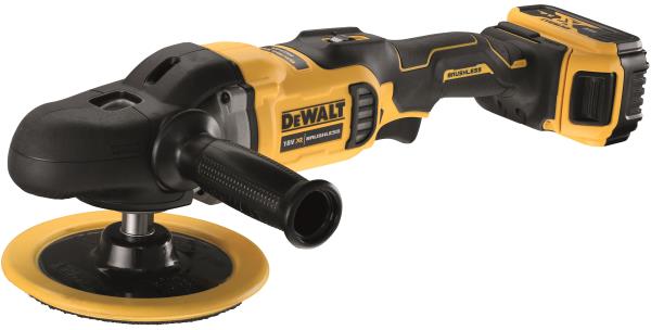 DEWALT DCM849P2-QW – Lucidatrice rotatoria 125–180 mm 18V XR Brushless con 2 batterie 5Ah