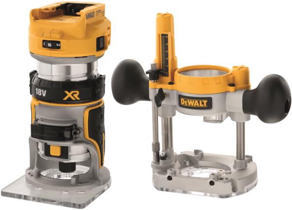 DEWALT DCW604NT-XJ | Elettrofresatrice XR 18V BRUSHLESS con base fissa e ad affondamento