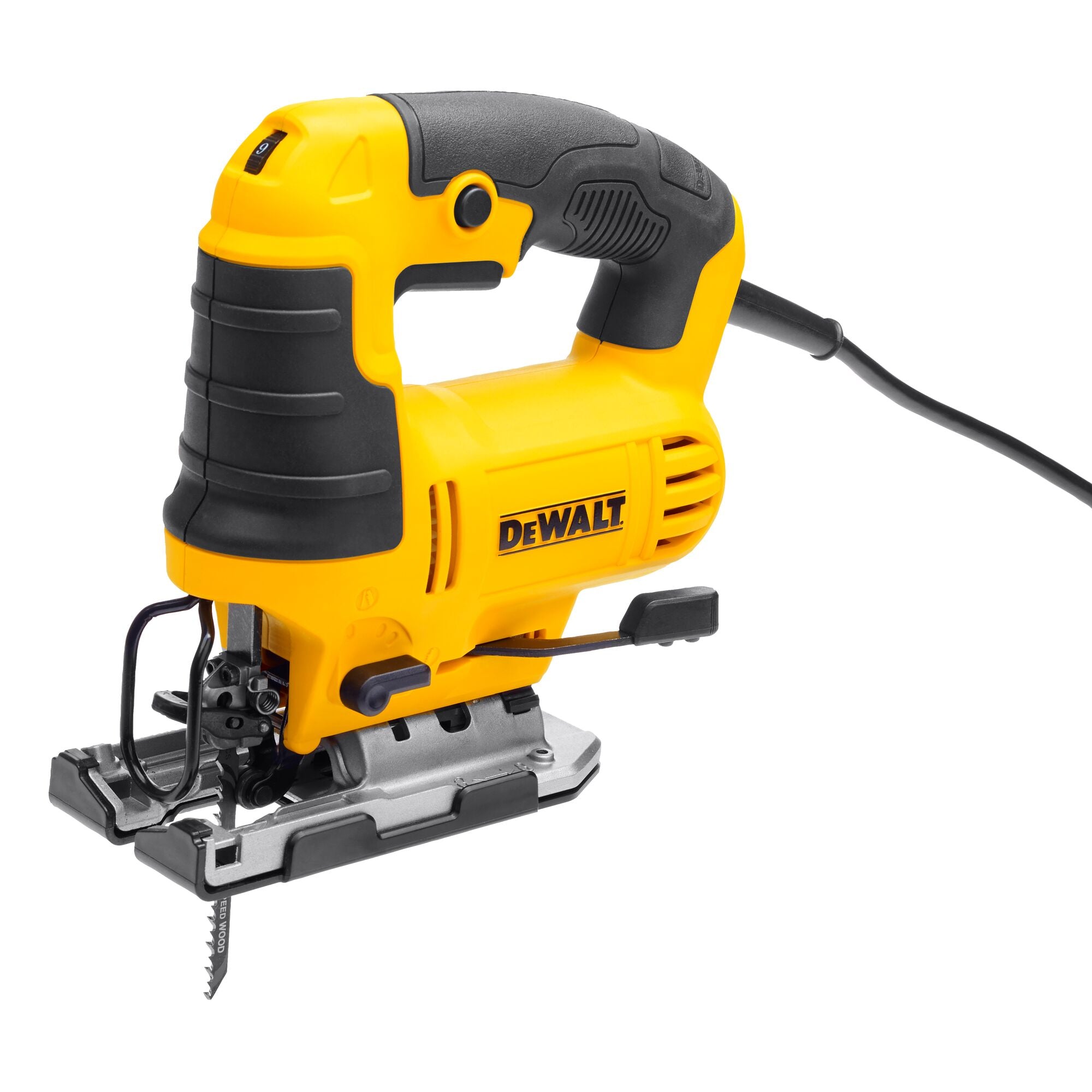 DEWALT DWE349-QS – Seghetto alternativo 650W con impugnatura a staffa e cambio lama rapido