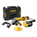 DEWALT DWE4257KT-QS – Smerigliatrice elettronica 125 mm 1500W con cuffia di aspirazione e tazza diamantata per cemento