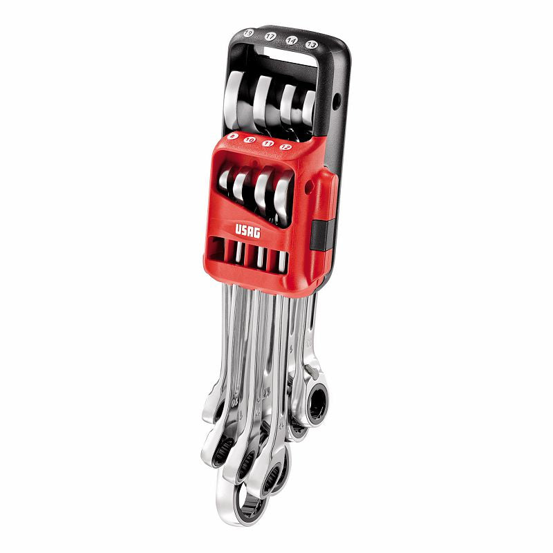 USAG 285 KA/DS8 – Serie di 8 chiavi combinate a cricchetto con anello di tenuta
