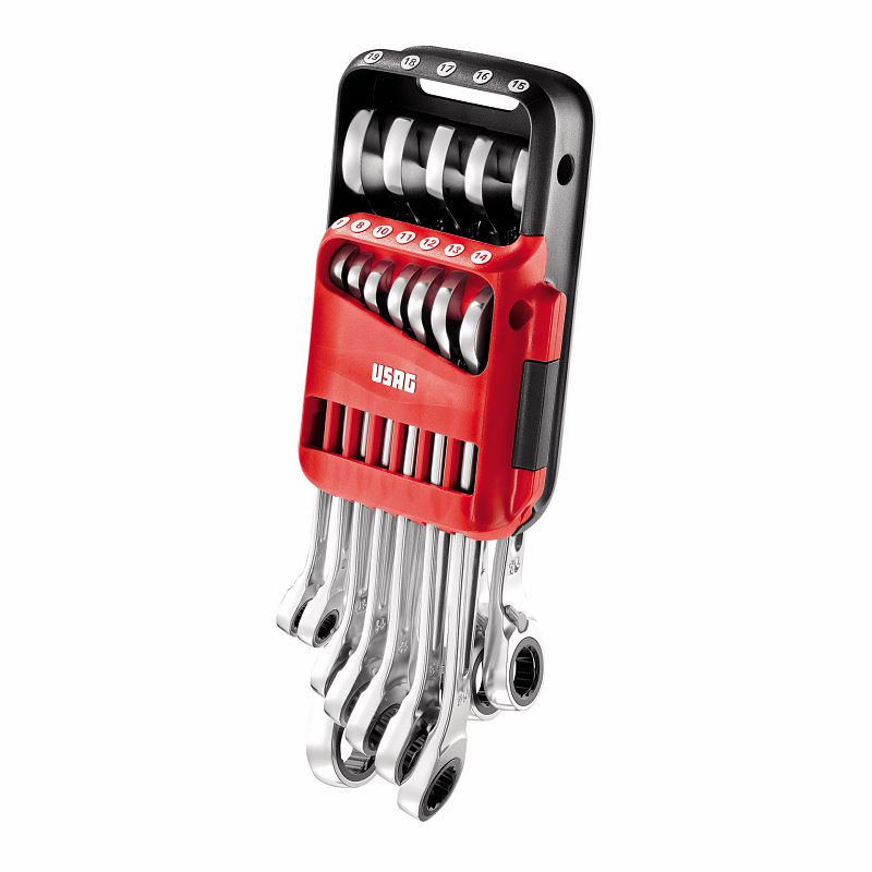 USAG 285 KA/DS12 Serie 12 chiavi combinate a cricchetto con anello di tenuta