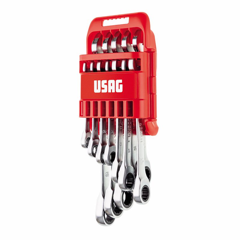 USAG 285 KB/DS12 – Serie di 12 chiavi combinate a cricchetto piatte