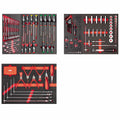 USAG 495 MAA | Assortimento autoriparazione 155 pezzi con 3 cassetti e moduli in spugna bicolore