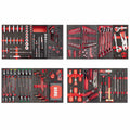 USAG 495 MC | Assortimento manutenzione 302 pezzi con 4 cassetti e moduli in spugna bicolore
