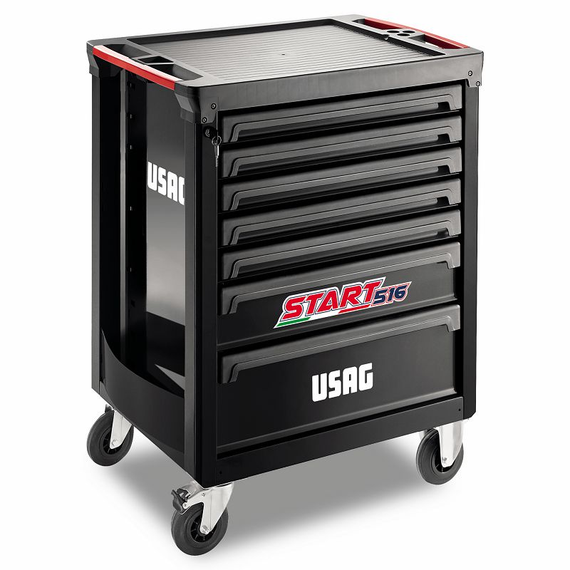 516 ST7NV - Carrello START 7 cassetti vuoto nero professionale officina