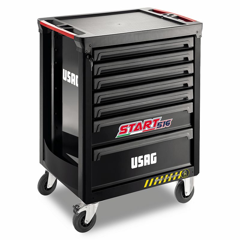 USAG 516 STS7NV | Carrello START Nero 7 Cassetti Vuoto con Sistema Antiribaltamento