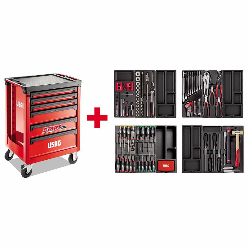 USAG 516 ST6PM Carrello START con assortimento AUTORIPARAZIONE 495 PM 154 pz