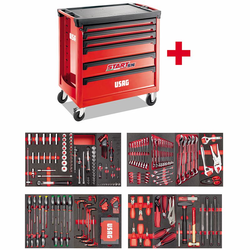 USAG 516 STXL6MM Carrello START XL con assortimento MANUTENZIONE 495 MC 302 pz
