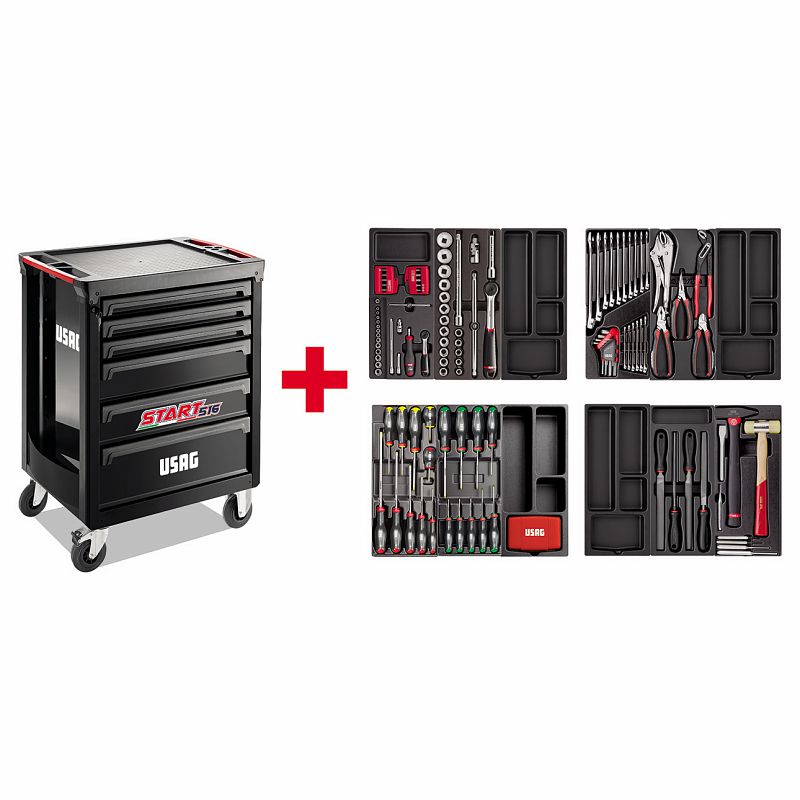 USAG 516 ST6NPM Carrello START con assortimento AUTORIPARAZIONE 495 PM 154 pz