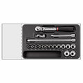 USAG 519/604BEB | Modulo in termoformato 18 pezzi 3/8" con cricchetto sigillato e bussole esagonali