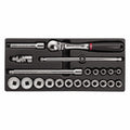 USAG 519/613CB | Modulo in termoformato 22 pezzi 1/2" con bussole poligonali e cricchetto sigillato