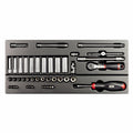 USAG 519/607AEA – Modulo in termoformato 44 pz 1/4" con bussole, inserti e cricchetto IP51