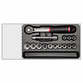 USAG 519/604CEAD | Modulo in termoformato 15 pezzi 1/2" con cricchetto a quadro scorrevole