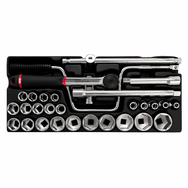 USAG 519/607CEA – Modulo in termoformato 30 pz 1/2" con bussole esagonali e cricchetto IP51