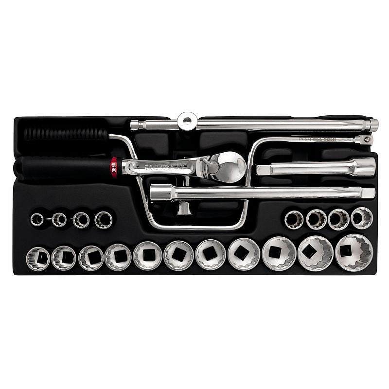USAG 519/607CB – Modulo in termoformato 25 pz 1/2" con bussole poligonali e cricchetto sigillato