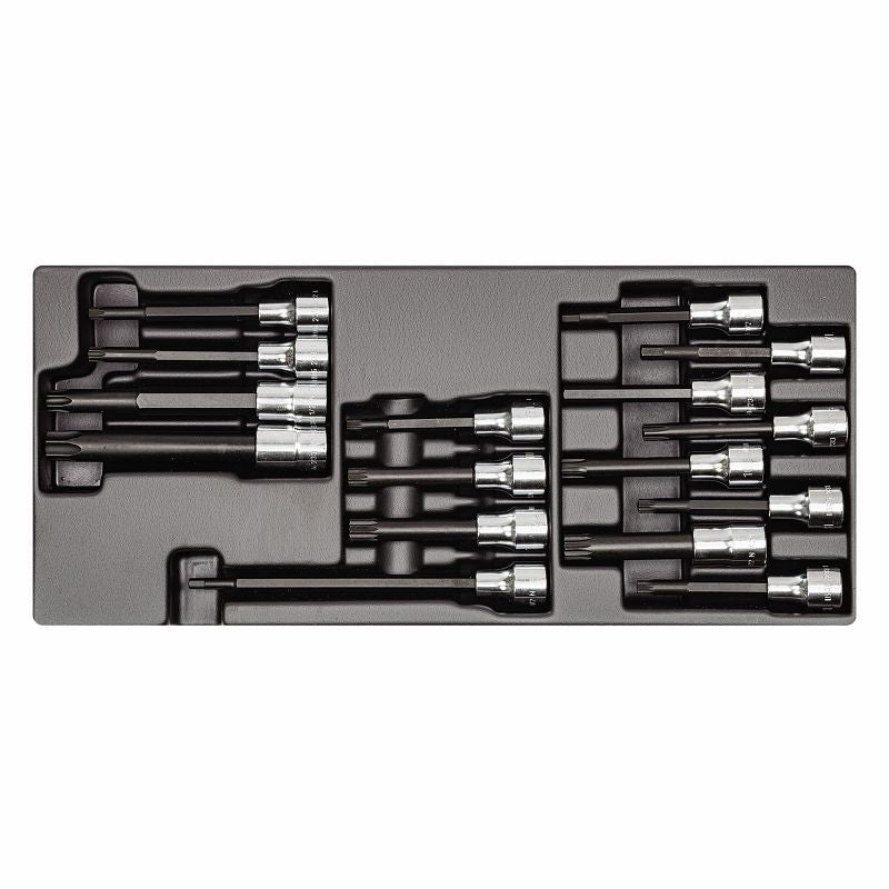 USAG 519/233A – Modulo in termoformato 16 pz 1/2" con bussole RIBE, TORX®, XZN ed esagonali