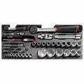 USAG 519/607ACEA – Modulo in termoformato 56 pz 1/4"-1/2" con bussole, inserti e cricchetti IP51