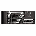 USAG 519/285KF | Modulo in termoformato con chiavi combinate a cricchetto snodate (15 pz)