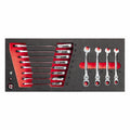 USAG 519 M 285KF | Modulo in spugna bicolore con chiavi a cricchetto snodate (15 pz)