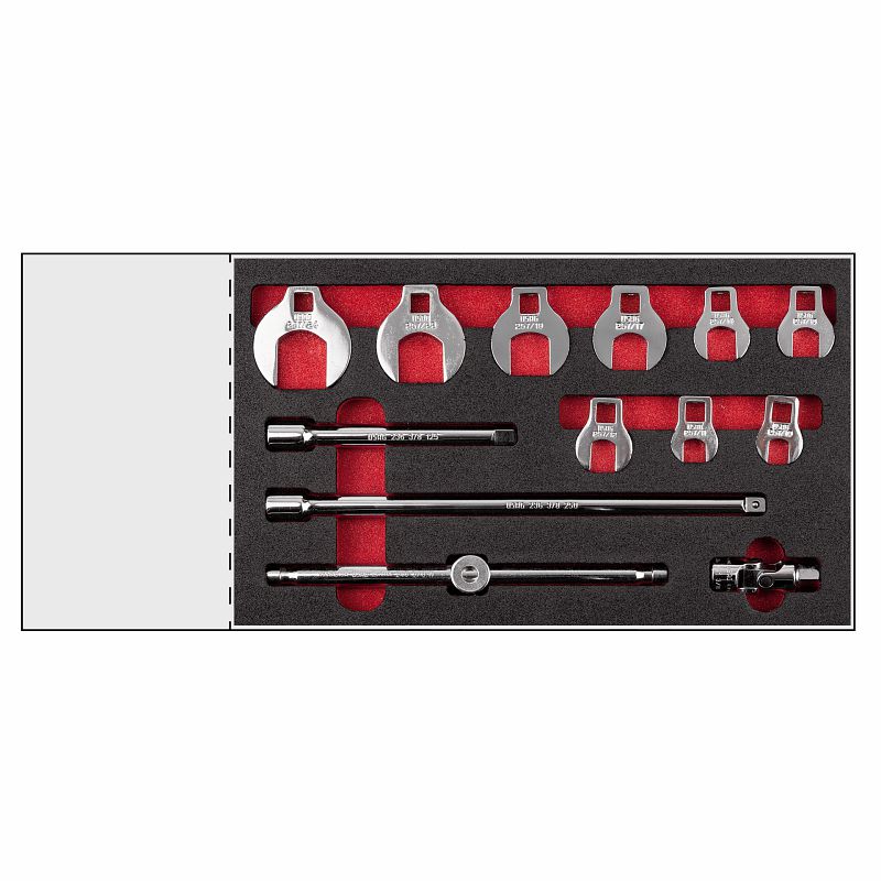 USAG 519 M 612S13 | Modulo in spugna bicolore 13 utensili 3/8" con chiavi a zampa di gallo