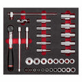USAG 519 M 612CLA – Modulo in spugna bicolore 35 pz 1/2" con bussole lunghe e standard