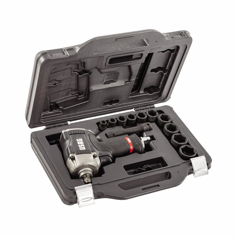 USAG 929 PC1/C12 | Assortimento in cassetta con avvitatore ad impulsi 1/2" e bussole macchina (12 pz)