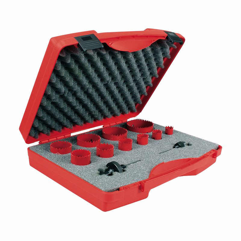 USAG 988 G/S12 - Set 10 seghe a tazza bimetalliche con adattatori